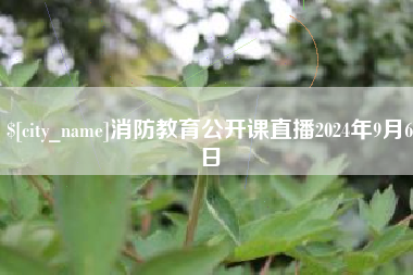 五指山消防教育公开课直播2024年9月6日