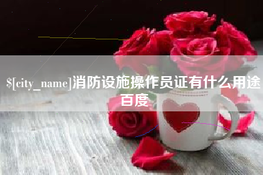 五指山消防设施操作员证有什么用途百度