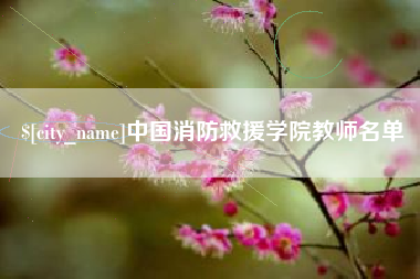 五指山中国消防救援学院教师名单
